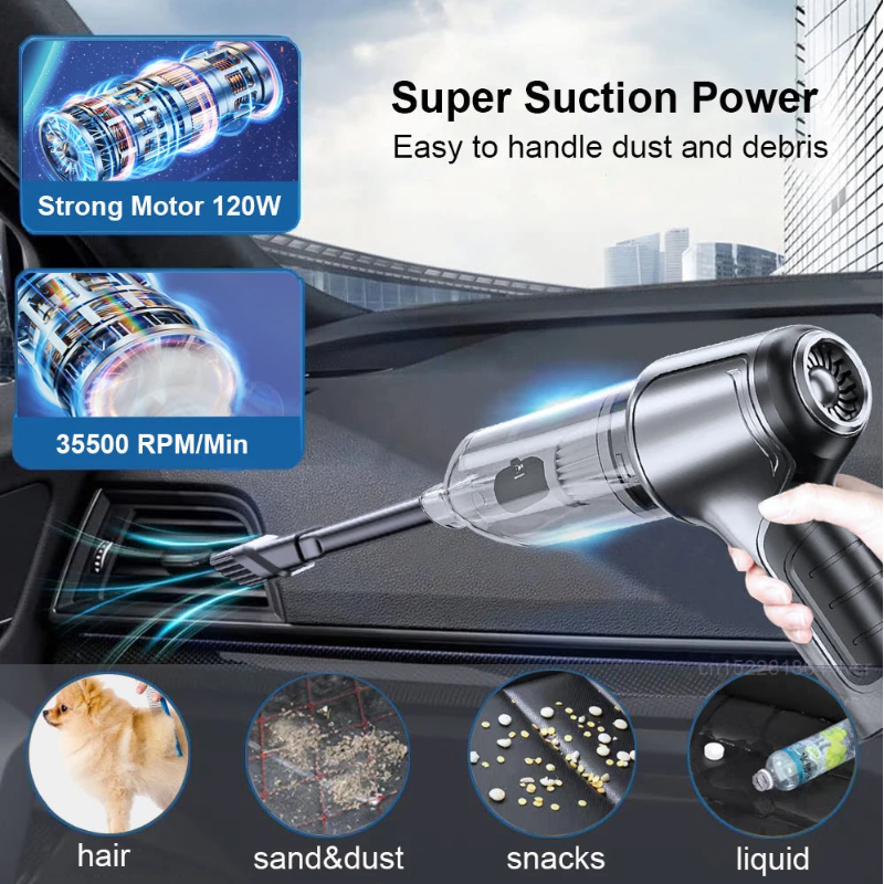 Rechargeable Car Vacuum Cleaner 15000PA Portable Vacuum Cleaner For Car Home