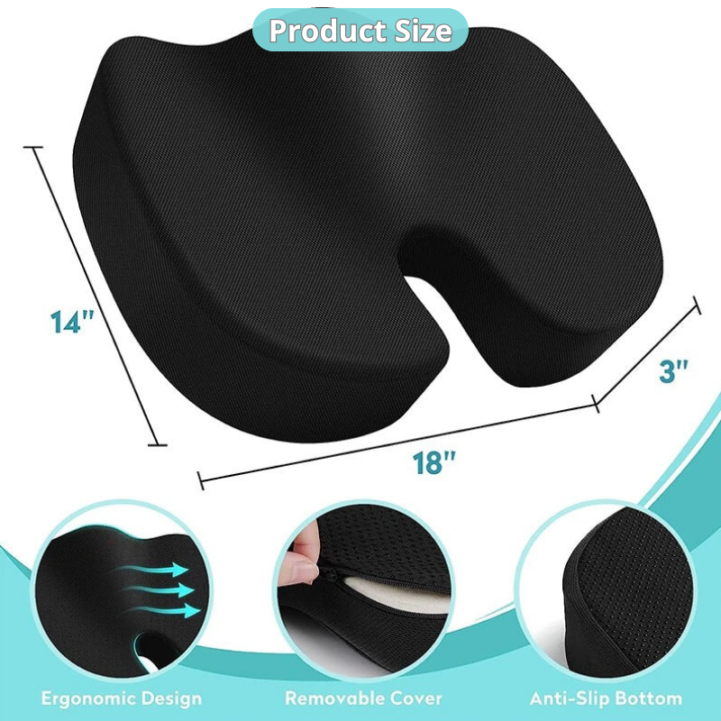 Gel Car Seat Cushion Non-slip Memory Foam Coccyx Cushion Office Chair Cushion