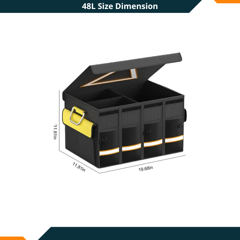 Car Trunk Organizer 10-28.5Gal / 38-108L 1680D Oxford Cloth Foldable Tools Storage Waterproof