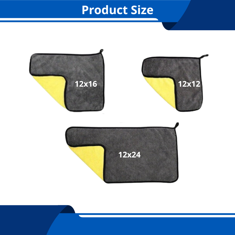 Premium Microfiber Towels Pack of 5-10 - 3 Sizes - 12", 16", 24" Car & Home Microfiber cloths