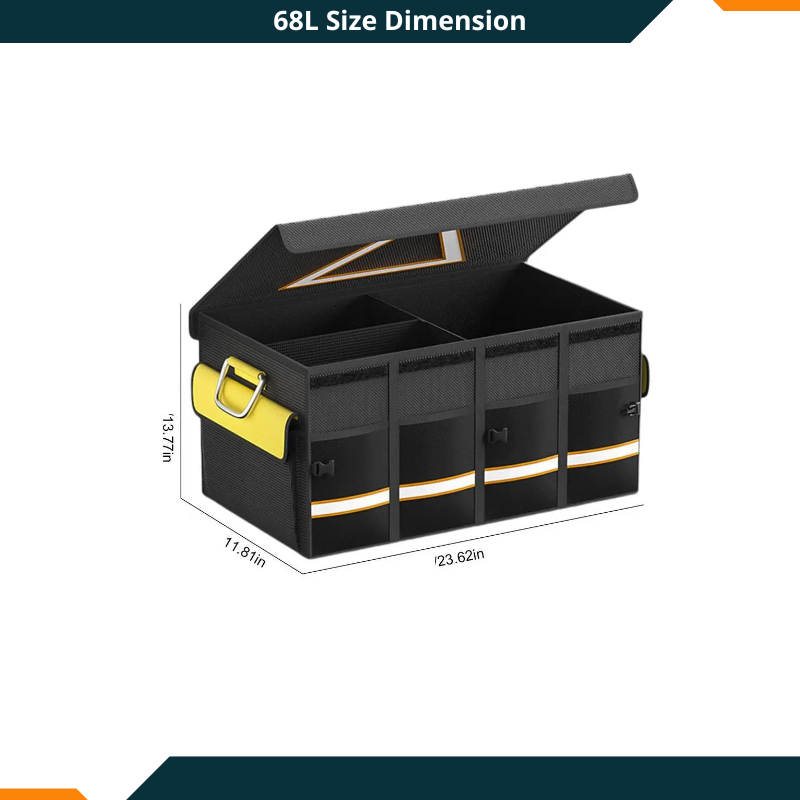 Car Trunk Organizer 10-28.5Gal / 38-108L 1680D Oxford Cloth Foldable Tools Storage Waterproof