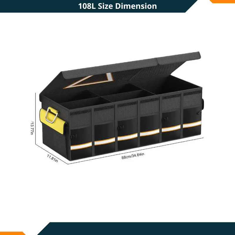 Car Trunk Organizer 10-28.5Gal / 38-108L 1680D Oxford Cloth Foldable Tools Storage Waterproof