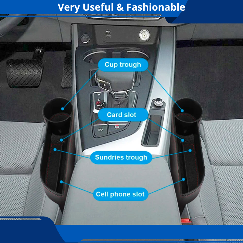 Car Seat Organizer With USB Ports Option Multifunctional Organizer, Cup Holders for Phones, Sunglasses