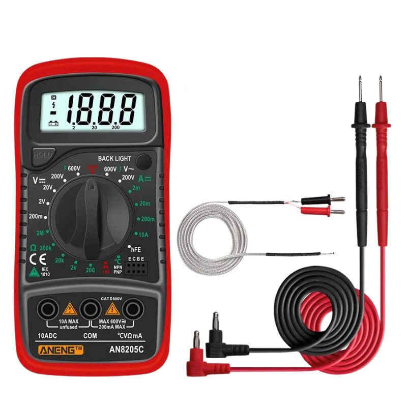 Multimeter Digital Analyzer Counts Volt Meter Measures Voltage Current Resistance Diodes Continuity Duty-Cycle