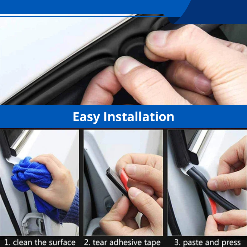 Universal Self Adhesive Weather Stripping 1/2 In X 1/4 In Thick Rubber Seal for Car Windows and Doors