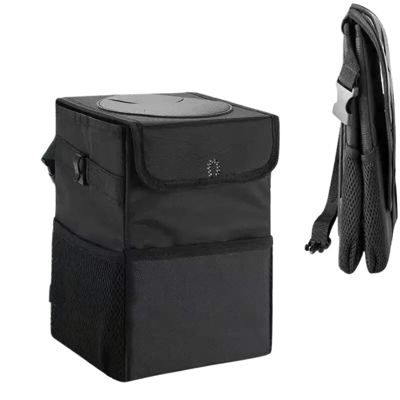 Waterproof Car Trash Can Foldable Bin Organizer For Cars Trash Storage Pockets Closeable Portable Leakproof