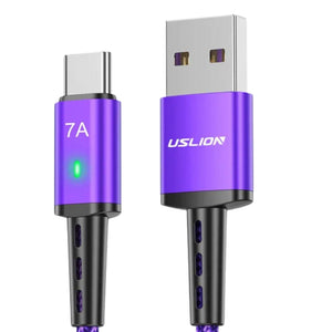 7A Fast Type C Cell Phone Charging Cable USB C to USB C Fast Data Cord For iOS Samsung