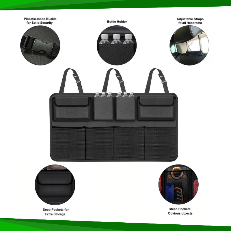 Car Trunk Backseat Organizer Hanging Car Organizers with 8 Large Storage Bag