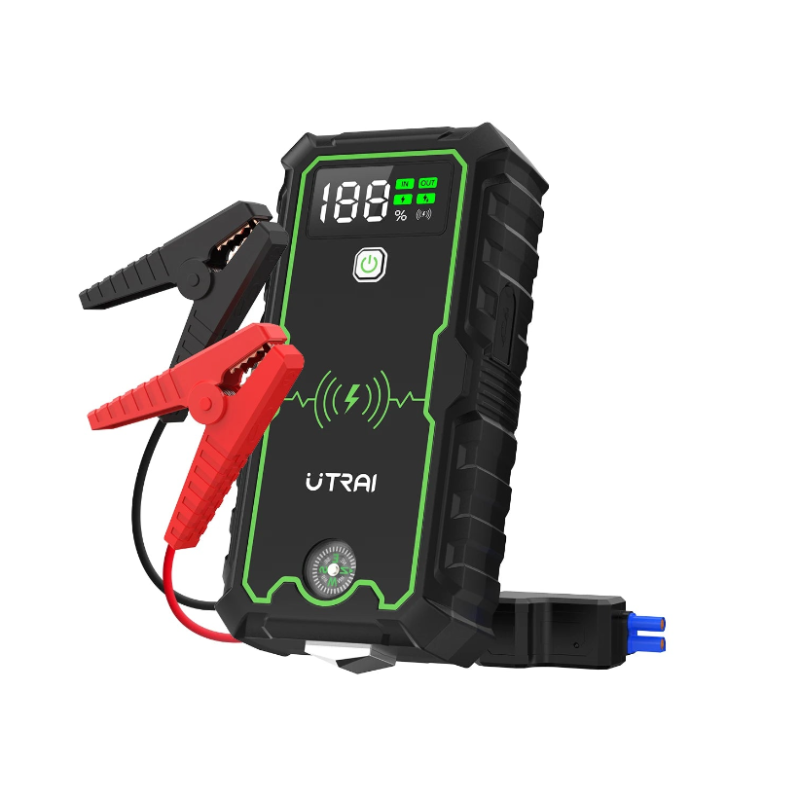 2000A Car Jump Starter 12V Battery Booster and Jumper Cables for 8.0L Gasoline and 6.0L Diesel Engines