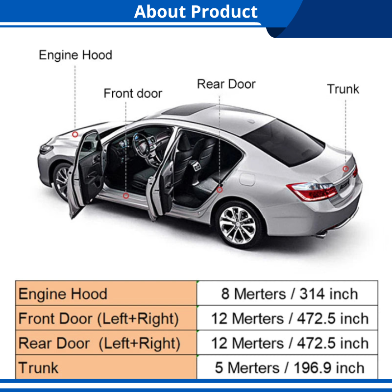 Universal Premium Trucks RVs Cars Door Rubber Weather Stripping Self Adhesive Double Layer
