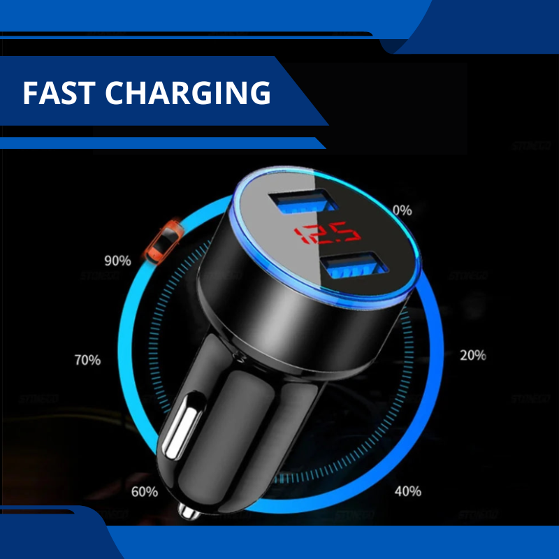 High-Quality 3.1A Dual USB Car Charger 2 Port LCD Display Voltmeter 12-24V Cigarette Lighter Socket