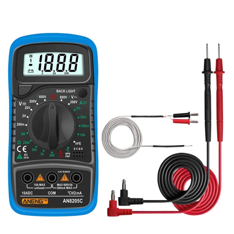 Multimeter Digital Analyzer Counts Volt Meter Measures Voltage Current Resistance Diodes Continuity Duty-Cycle