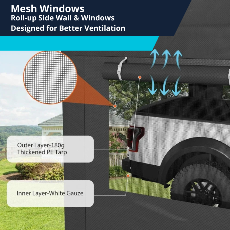 Heavy Duty Carport 12'x18.5' Ft With Roll-up Windows With All-Season Tarp for Car Truck Or Boat