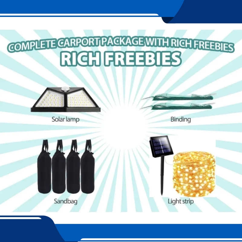 Extra Large 12' x 20' Heavy Duty Carport With Roll-up Windows and All-Season Tarp Cover SUV Home