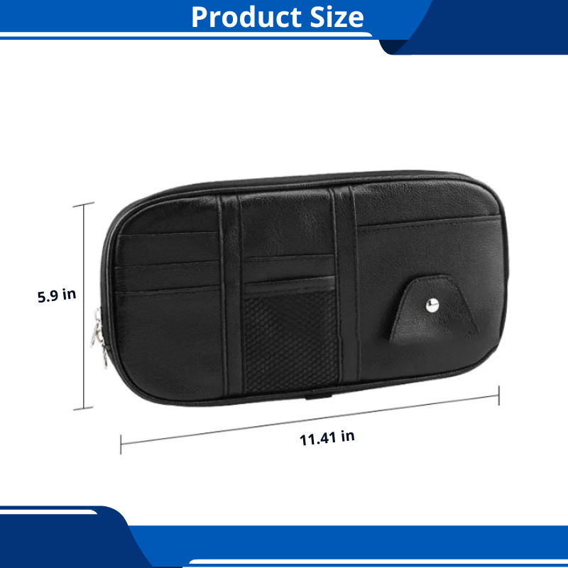 Car Sun Visor Organizer, Multi-Pocket Storage Pouches for Cars, SUVs, Trucks For Cards, id, Glasses
