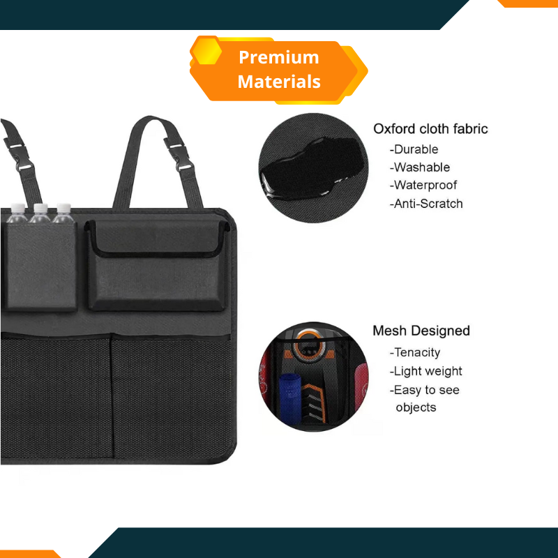 Car Trunk Organizer Super Capacity Space Saver Extra Strong Elastic Net With Covers