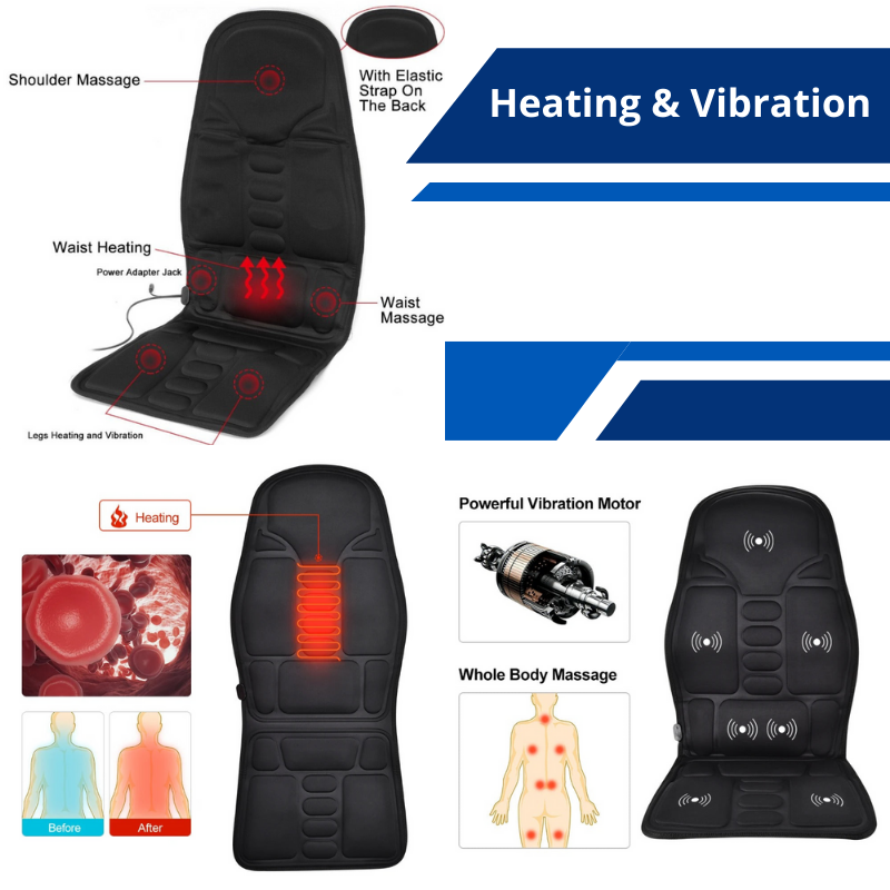 Massage Chair With Heat For Home, Car, Or Office With Heat For Neck, Lumbar, Legs, And Back