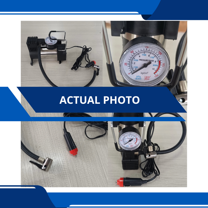 Heavy Duty Portable Metal Air Compressor 12v 150psi Car Tire Pump With Pressure Gauge