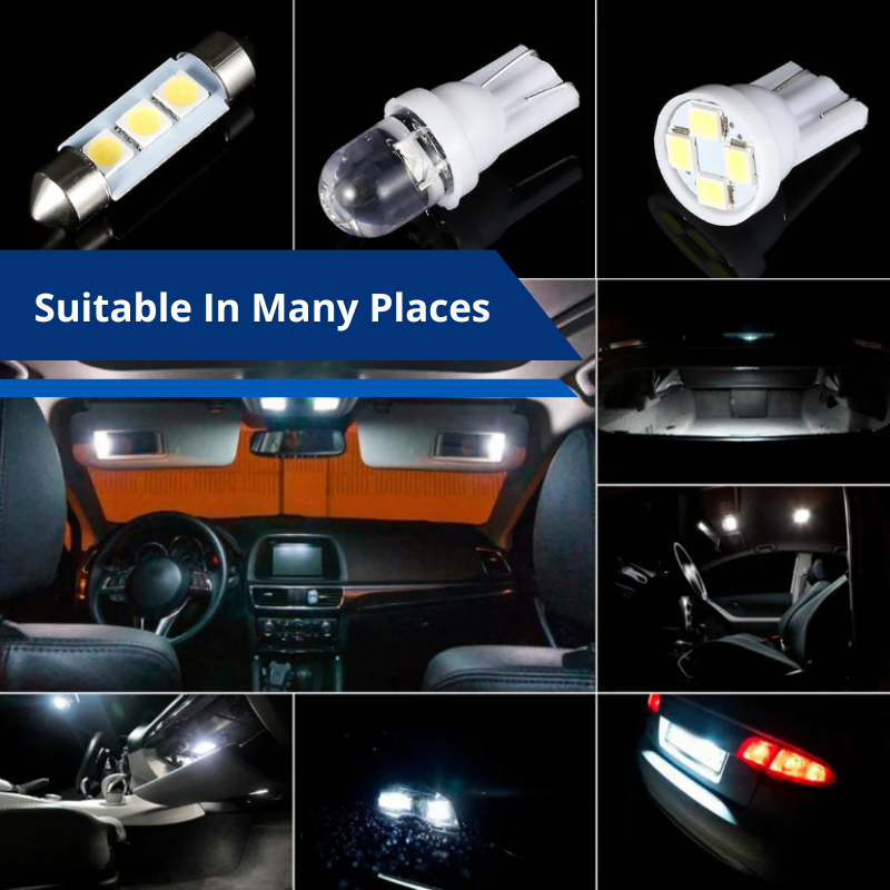 42Pcs LED Car Interior Bulb Kit, T10 6000K SMD LED Xenon Interior Car Light Bulbs License Plate Light