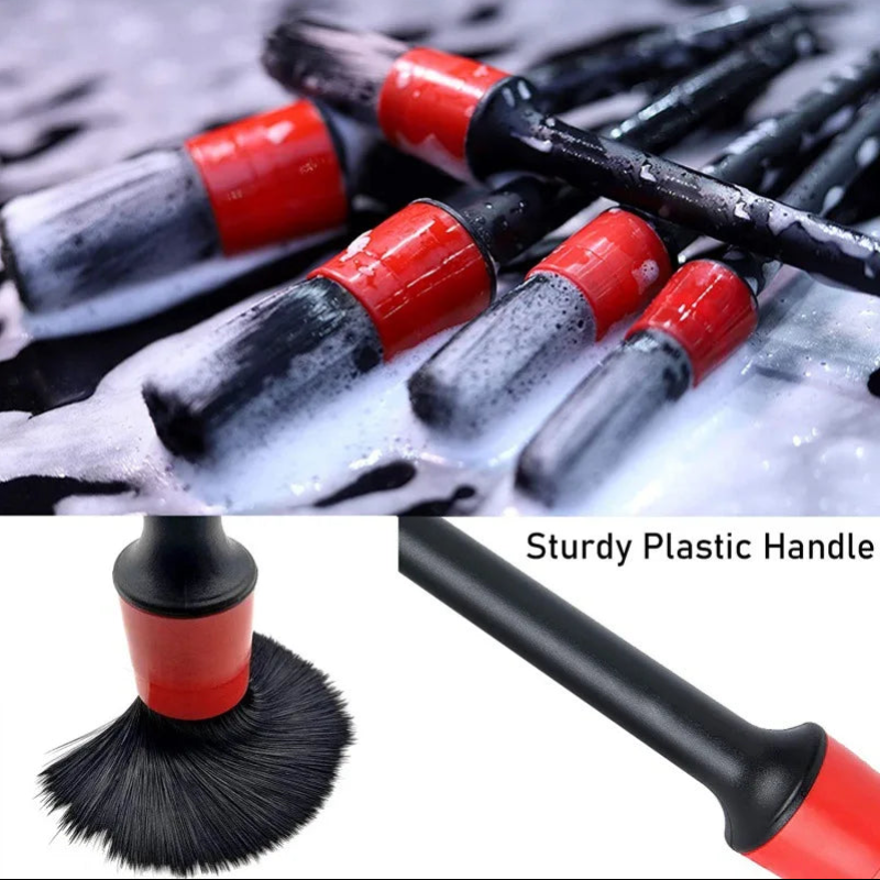 15 pc Car Cleaning Kit Brush Kit for Wheels Interior Exterior Leather Boar Hair Detail Brush Wire Brushes