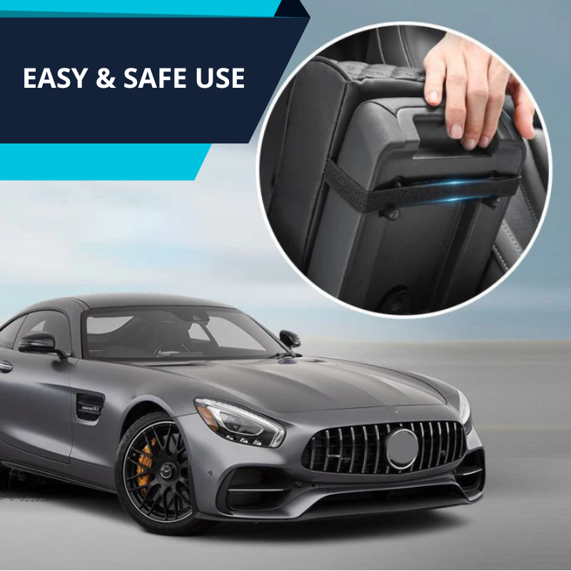 Comfortable Car Arm Rest Cushion Pad With tissue box storage bag Universal PU Leather