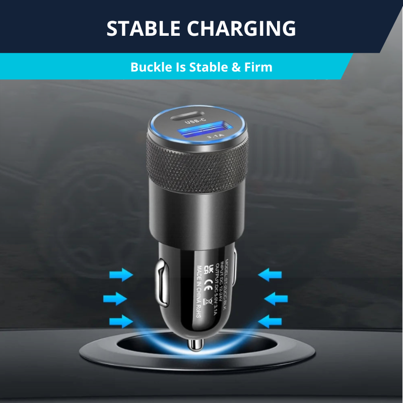 66W Car Charger USB Type C Fast Charging For iPhone Samsung Quick Charger Car Adapter Cigarette Lighter