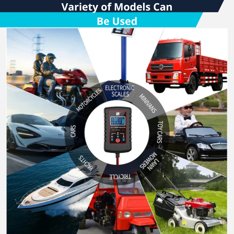 Smart Car Battery Charger 6V and 12V Automotive Charger Trickle Charger for Motorcycle ATV