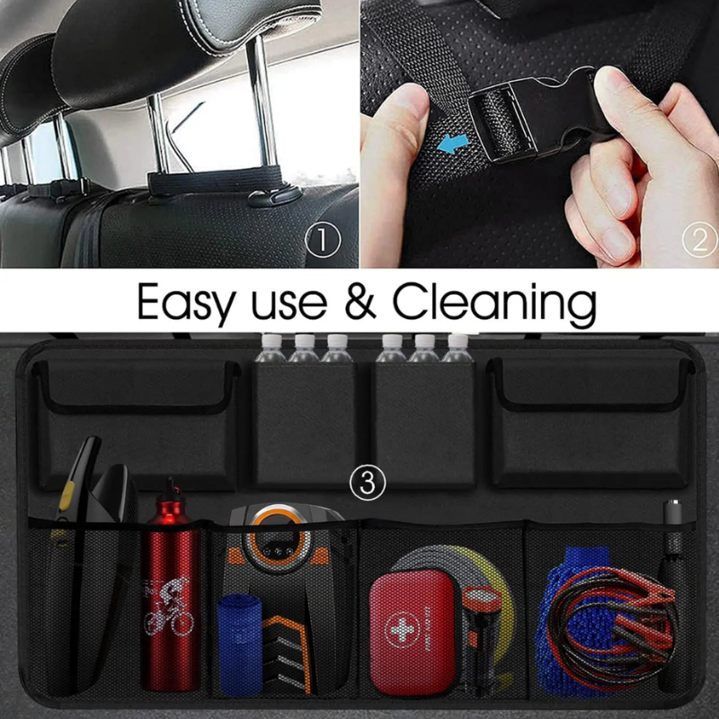 Car Trunk Backseat Organizer Hanging Car Organizers with 8 Large Storage Bag