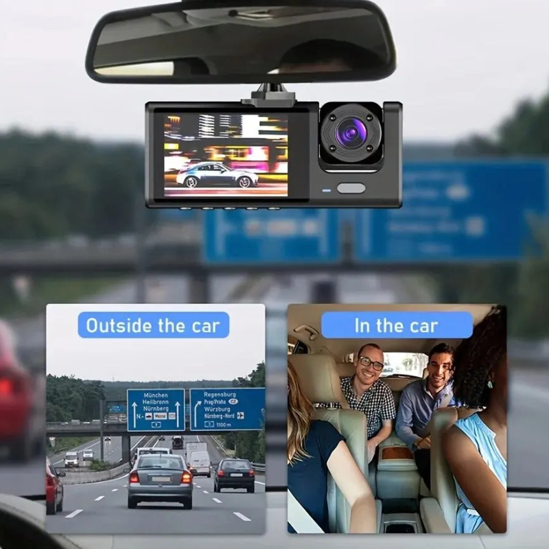 High Resolution Dash Camera Full HD Front Rear Camera 3.16” IPS Screen Night Vision 170°Wide Angle WDR