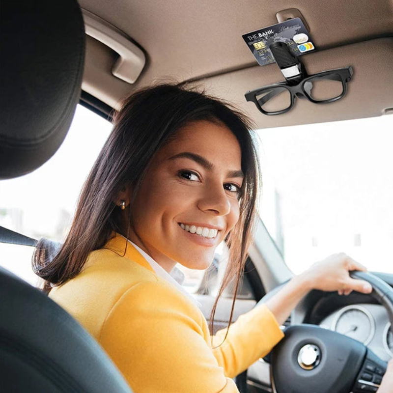 2PCS Car Glasses Clip Universal Sun Visor Holder for Sunglasses, Cards, Tickets