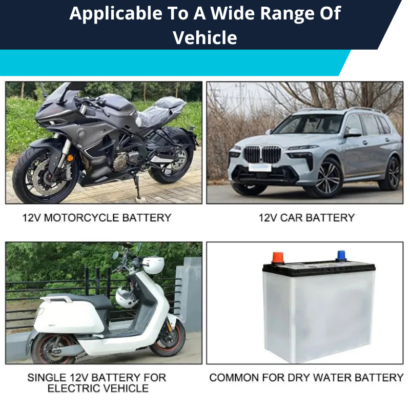 Car Battery Charger Digital LCD Display 2A Fast Charging 3 Stages Lead Acid AGM GEL Battery-charger