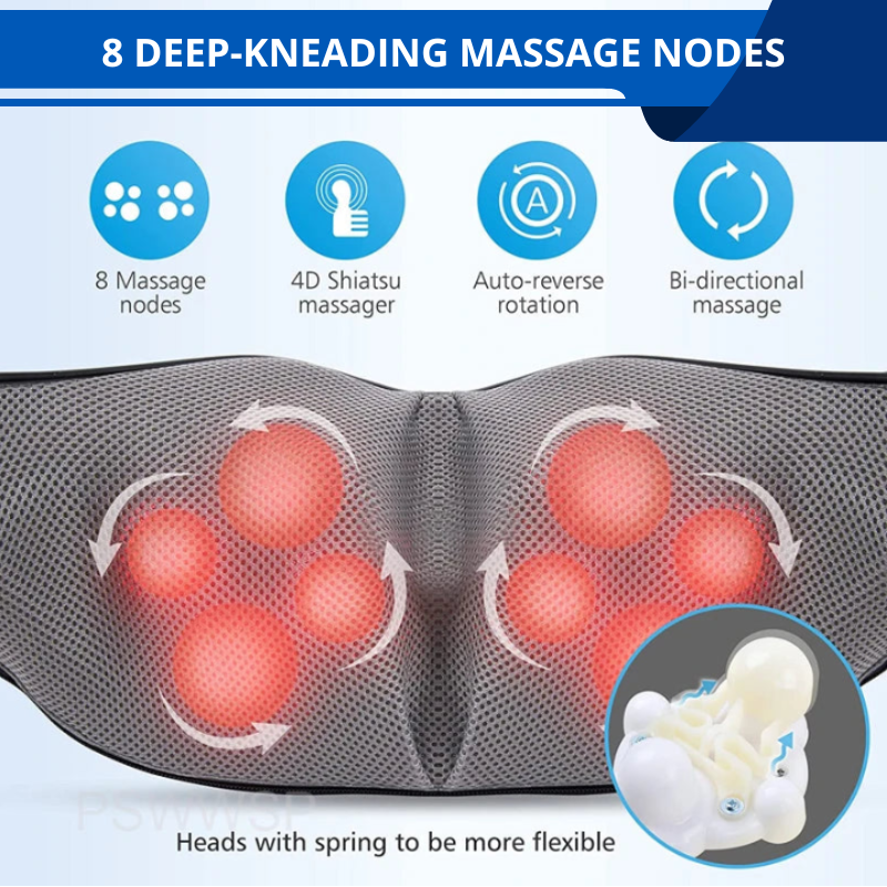 Shiatsu Back and Neck Massager with Heat Deep Kneading Shoulder Pain Massage for Car or Home