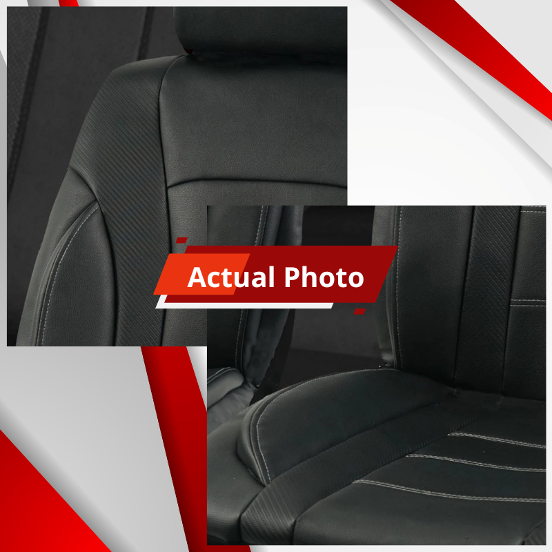 Universal Leather Car Seat Covers Comfortable 3D Foam Back Support With Carbon Fiber