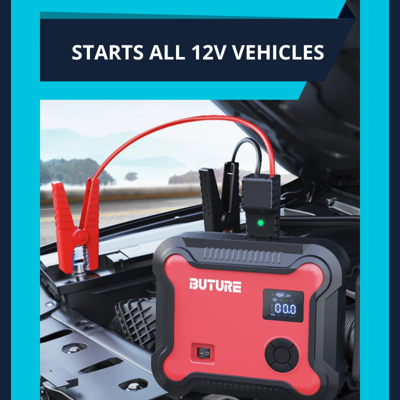 5 in 1 Portable Car Jump Starter With Air Compressor 26800mAh Power Bank Battery Booster Digital with 160W DC Out