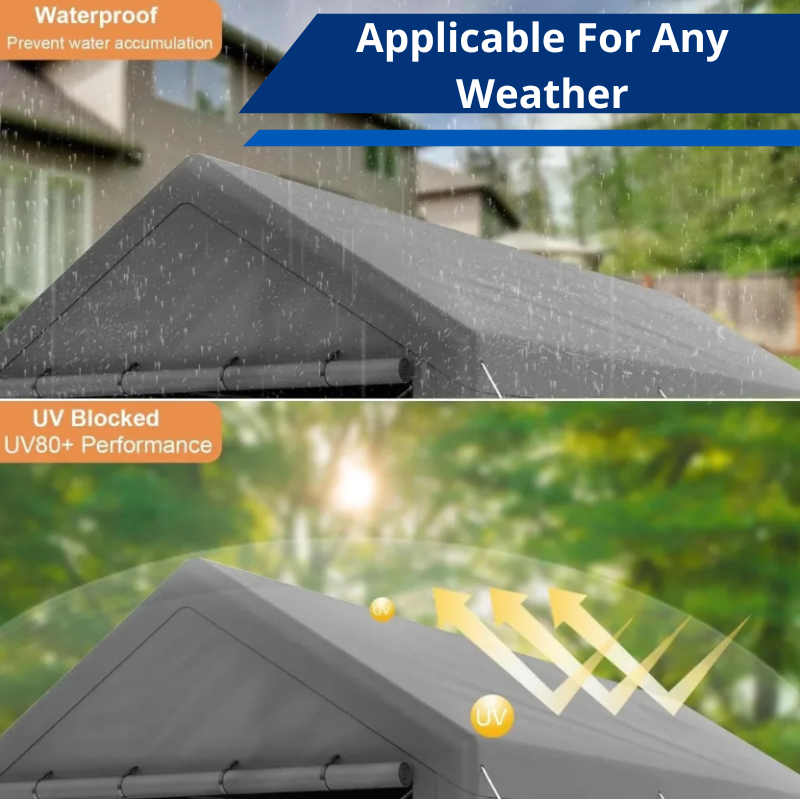 Heavy Duty Carport 10x20ft All-Season Canopy Storage Shed with Removable Sidewalls and Doors