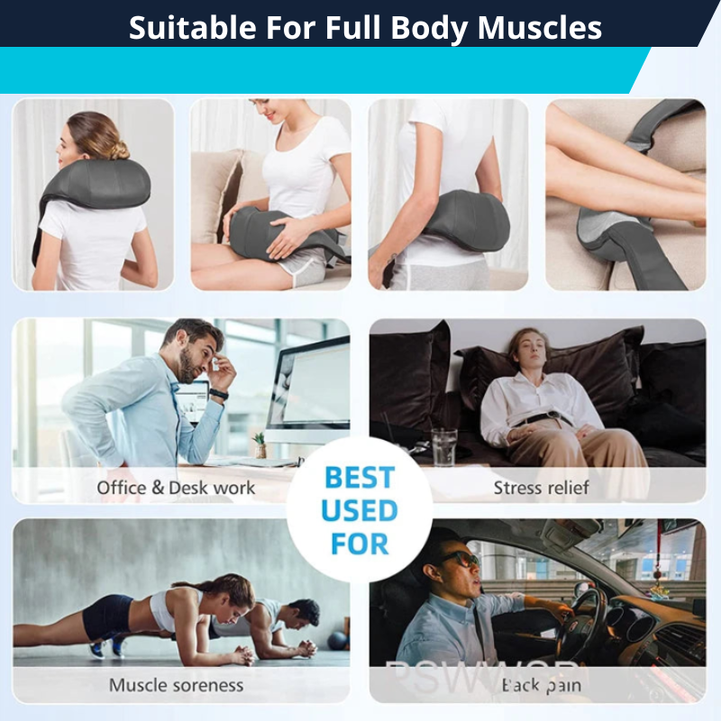 Shiatsu Back and Neck Massager with Heat Deep Kneading Shoulder Pain Massage for Car or Home