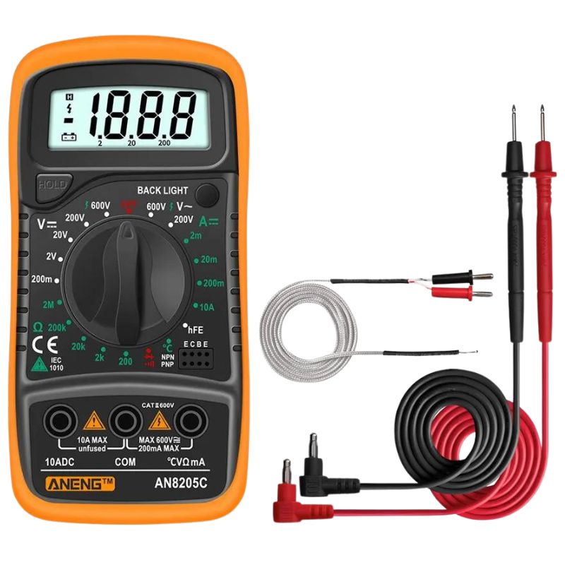 Multimeter Digital Analyzer Counts Volt Meter Measures Voltage Current Resistance Diodes Continuity Duty-Cycle