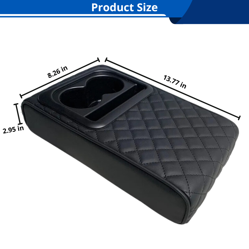 Car Console Armrest Pillow Memory Foam Car Arm rest Cushion with Cup Holder & Phone Holder