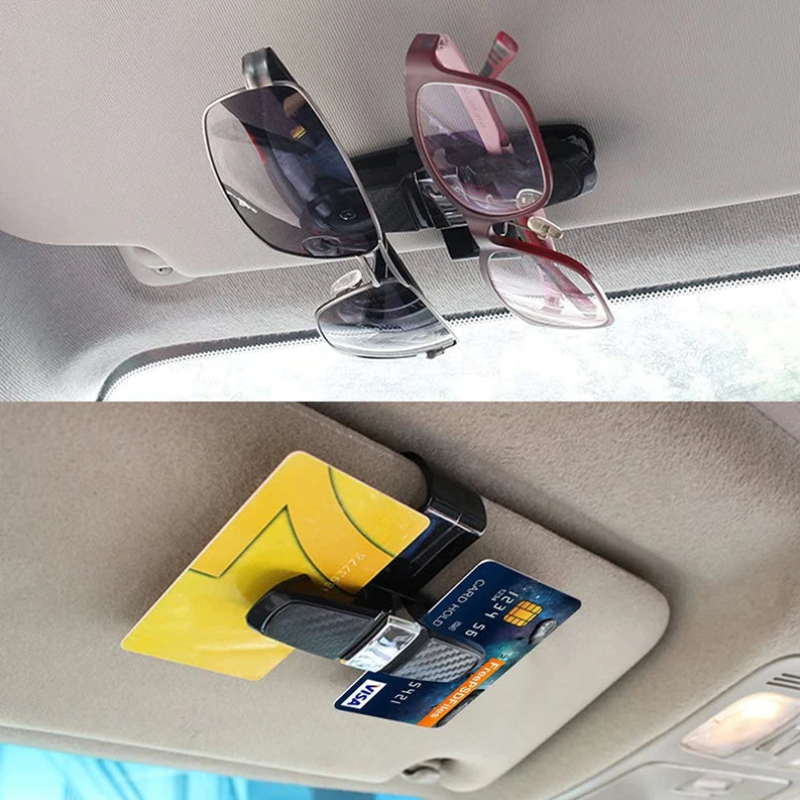 2PCS Car Glasses Clip Universal Sun Visor Holder for Sunglasses, Cards, Tickets