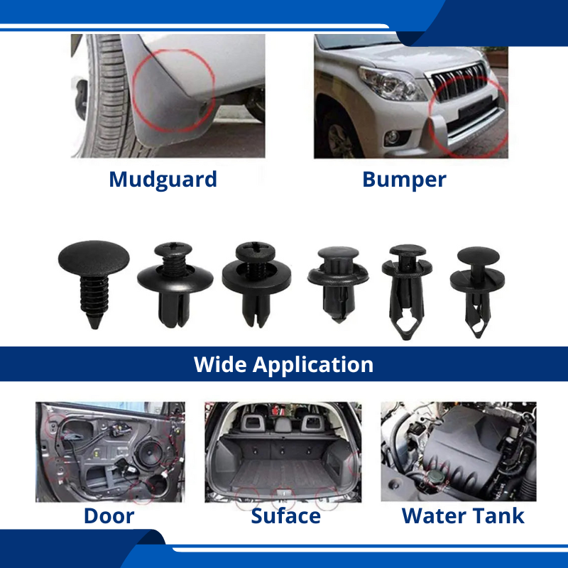 190pcs Universal Fastener Clips 6 Sizes Car Plastic Rivets Fasteners Replacement Push Clip Kit Tool Accessories