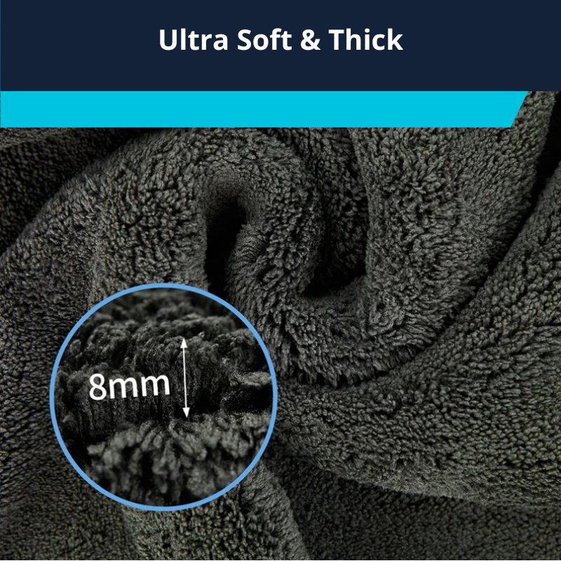 Large Super Absorbent Soft Microfiber Towels for Car Cleaning 1200 GSM 2 Sizes 16"x24"/24"x35"