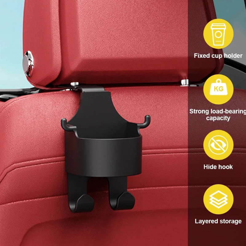 Universal Car Seat Cup Holder With Hook Hanger for Handbag
