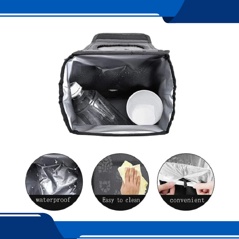 Waterproof Car Trash Can Foldable Bin Organizer For Cars Trash Storage Pockets Closeable Portable Leakproof