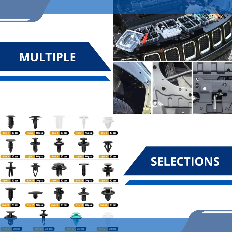 845pcs With Car Push Retainer Clips & Auto Fastener Assortment -16 Most Popular Sizes for Toyota GM Ford Honda Acura Chrysler