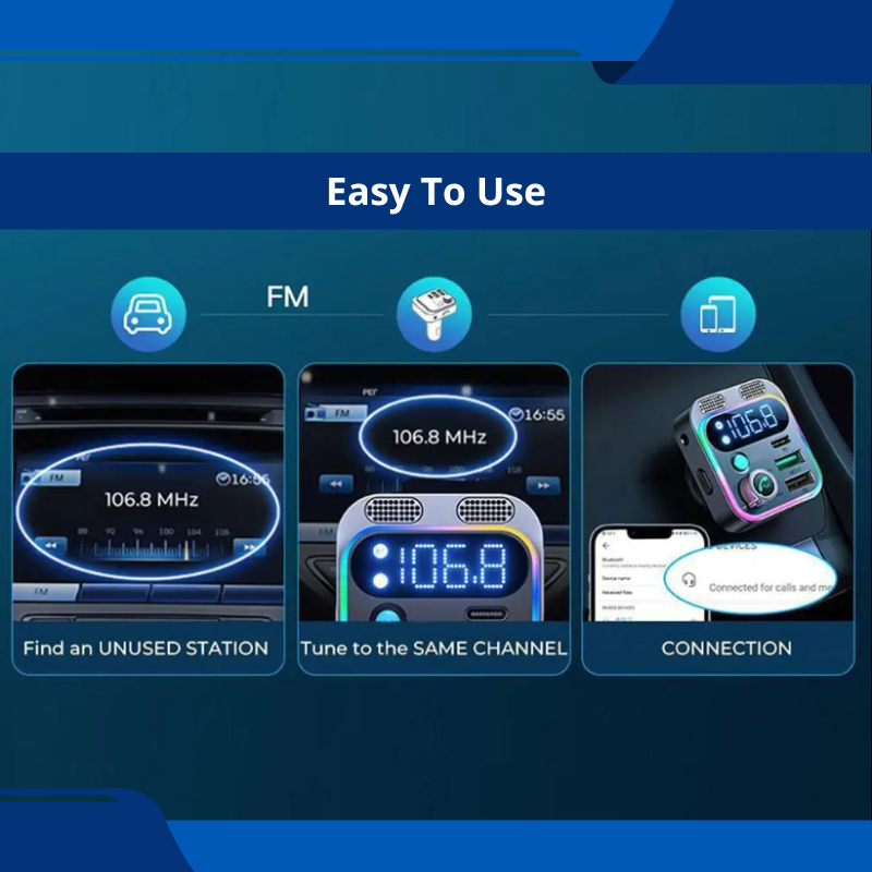 4 Port USB Car Charger Type C Bluetooth 5.3 FM Transmitter PD 250W Fast Charging for iOS Samsung