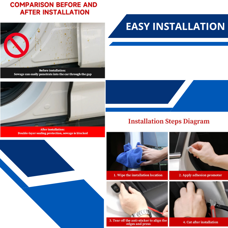 Universal Premium Trucks RVs Cars Door Rubber Weather Stripping Self Adhesive Double Layer