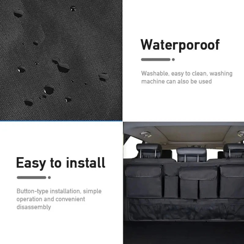 Back Seat Car Trunk Hanging Organizer With 9 Pockets Oxford Waterproof Multi-pocket Organizer