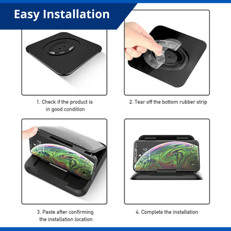 Anti-Slip Silicone Car Phone Holder, Universal Dashboard Phone Holder, Adjustable With Silicone Suction Pad