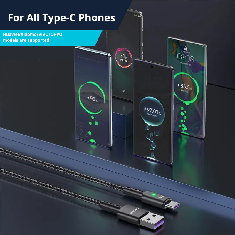 7A Fast Type C Cell Phone Charging Cable USB C to USB C Fast Data Cord For iOS Samsung