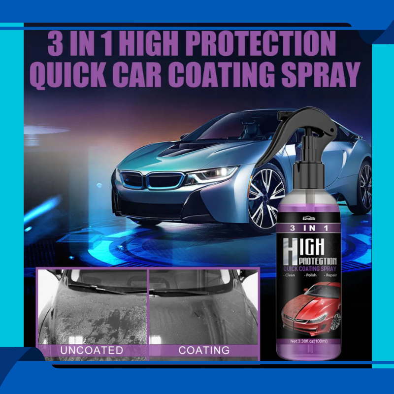 3 in 1 High Protection Quick Car Coating Ceramic Spray, Wax Polishing, Plastic Refresher, Scratch Repair